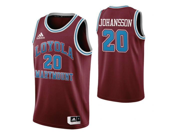 Loyola Marymount Lions #20 Erik Johansson Wine Authentic College Basketball Jersey