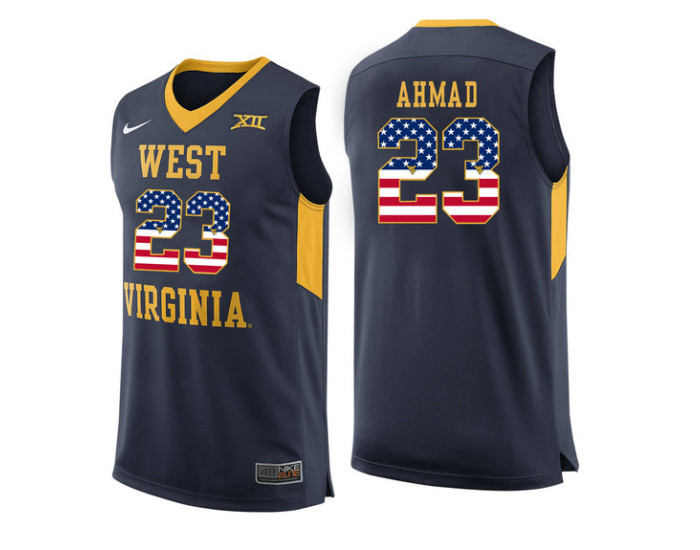 Youth West Virginia Mountaineers #23 Esa Ahmad Authentic College Basketball Jersey Navy