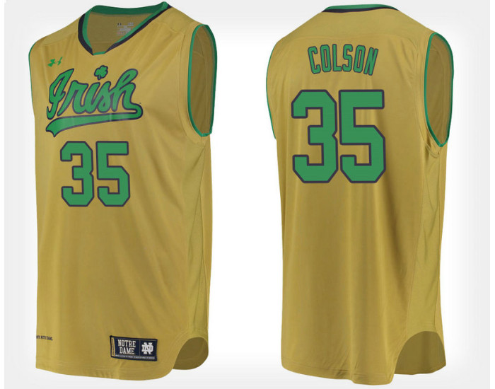 Youth Notre Dame Fighting Irish #35 Bonzie Colson Gold Alternate Authentic College Basketball Jersey