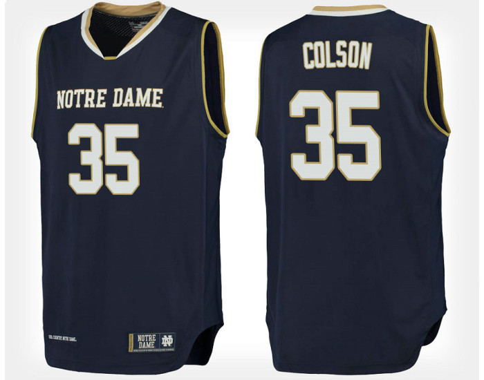 Notre Dame Fighting Irish #35 Bonzie Colson Navy Home Authentic College Basketball Jersey