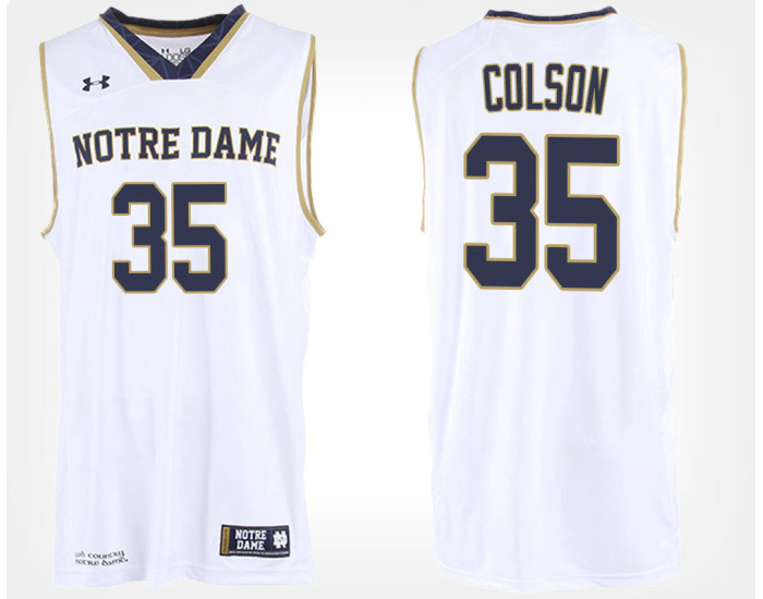 Notre Dame Fighting Irish #35 Bonzie Colson White Road Replica College Basketball Jersey