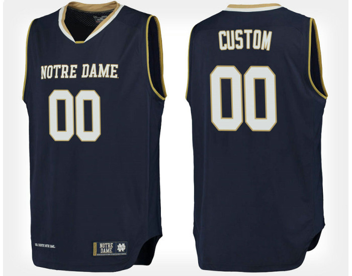 Notre Dame Fighting Irish #00 Custom Navy Home Jersey College Basketball