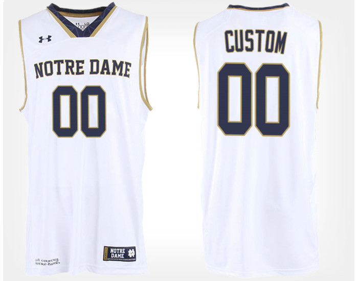 Notre Dame Fighting Irish #00 Custom White Road Jersey College Basketball