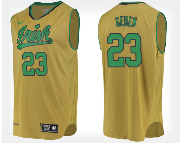 Notre Dame Fighting Irish #23 Martinas Geben Gold Alternate Authentic College Basketball Jersey