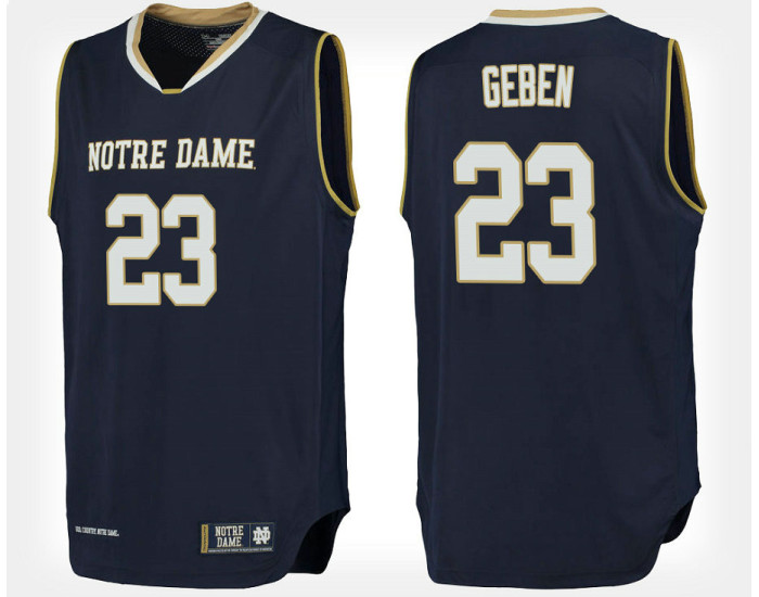 Youth Notre Dame Fighting Irish #23 Martinas Geben Navy Home Authentic College Basketball Jersey