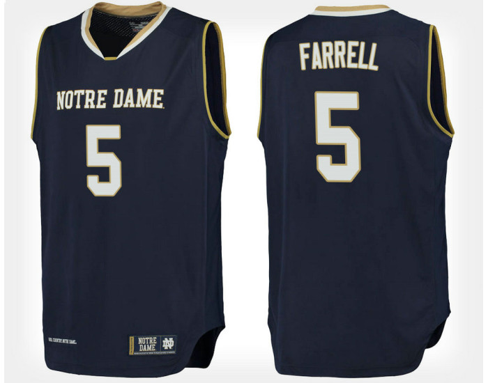 Youth Notre Dame Fighting Irish #5 Matt Farrell Navy Home Authentic College Basketball Jersey