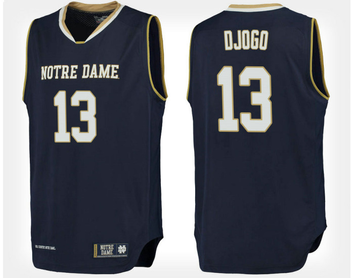 Notre Dame Fighting Irish #13 Nikola Djogo Navy Home Authentic College Basketball Jersey