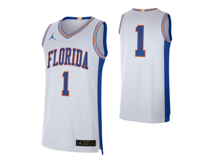 Florida Gators # Retro Limited Authentic College Basketball Jersey White
