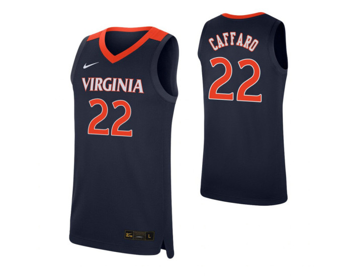 Francisco Caffaro Authentic College Basketball Jersey Navy Virginia Cavaliers