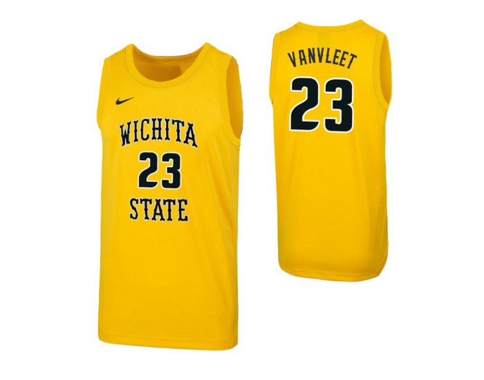 Wichita State Shockers #23 Fred Vanvleet Authentic College Basketball Jersey Yellow
