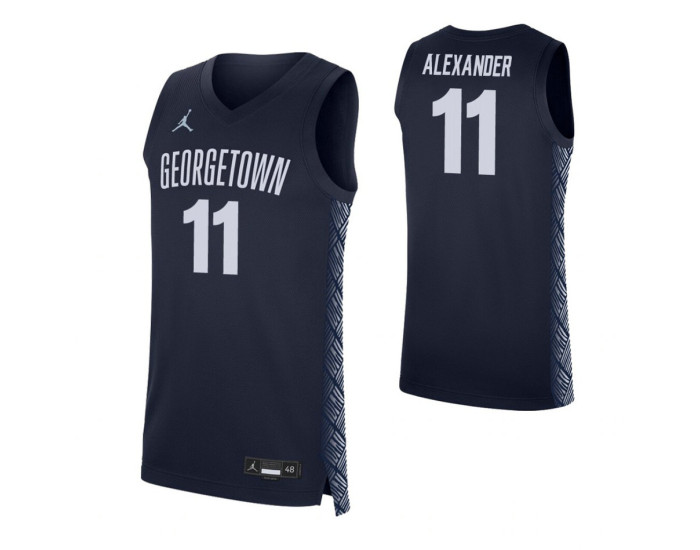 Georgetown Hoyas #11 Galen Alexander Navy Authentic College Basketball Jersey