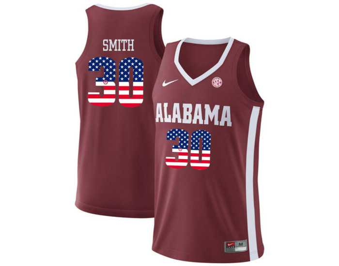 Alabama Crimson Tide #30 Galin Smith Replica College Basketball Jersey Red