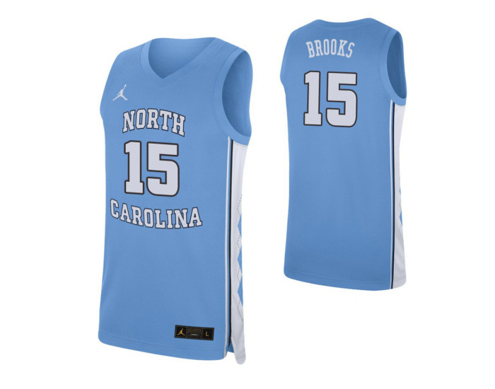 North Carolina Tar Heels #15 Garrison Brooks Carolina Blue Authentic College Basketball Jersey