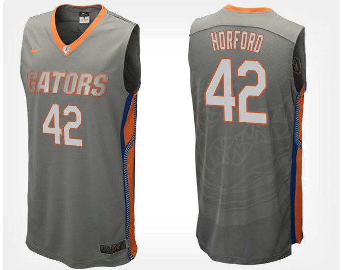 Florida Gators #42 Al Horford Gray Road Authentic College Basketball Jersey
