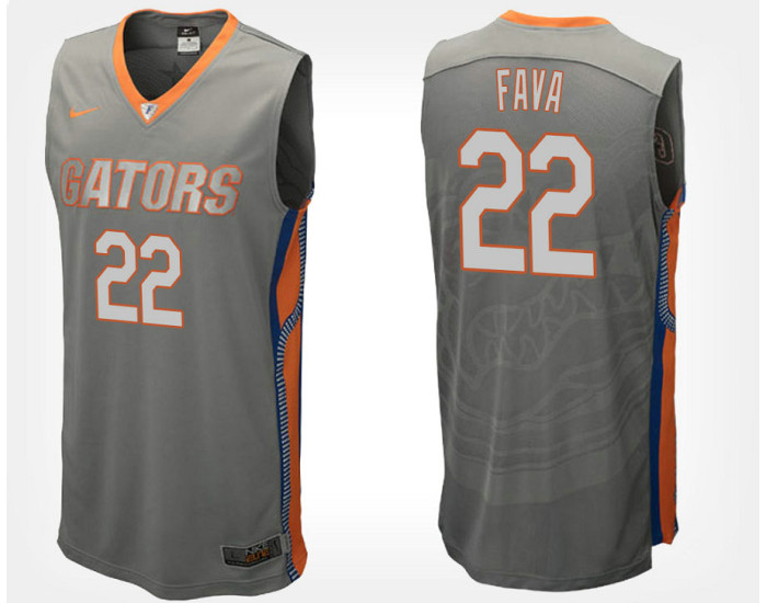 Florida Gators #22 Andrew Fava Gray Road Authentic College Basketball Jersey