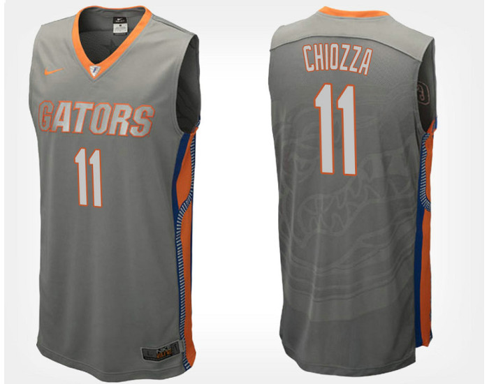 Florida Gators #11 Chris Chiozza Gray Road Authentic College Basketball Jersey