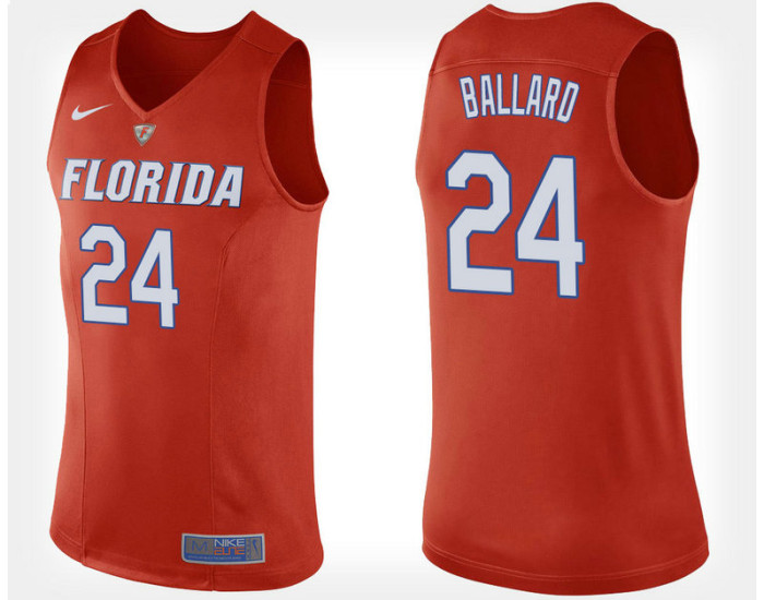 Florida Gators #24 Deaundrae Ballard Orange Alternate Authentic College Basketball Jersey