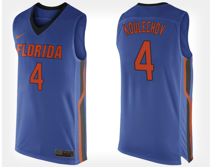 Florida Gators #4 Egor Koulechov Blue Home Authentic College Basketball Jersey
