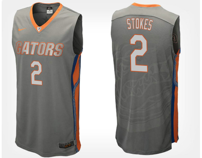 Florida Gators #2 Isaiah Stokes Gray Road Replica College Basketball Jersey