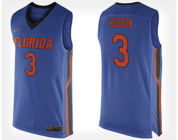 Youth Florida Gators #3 Jalen Hudson Blue Home Authentic College Basketball Jersey