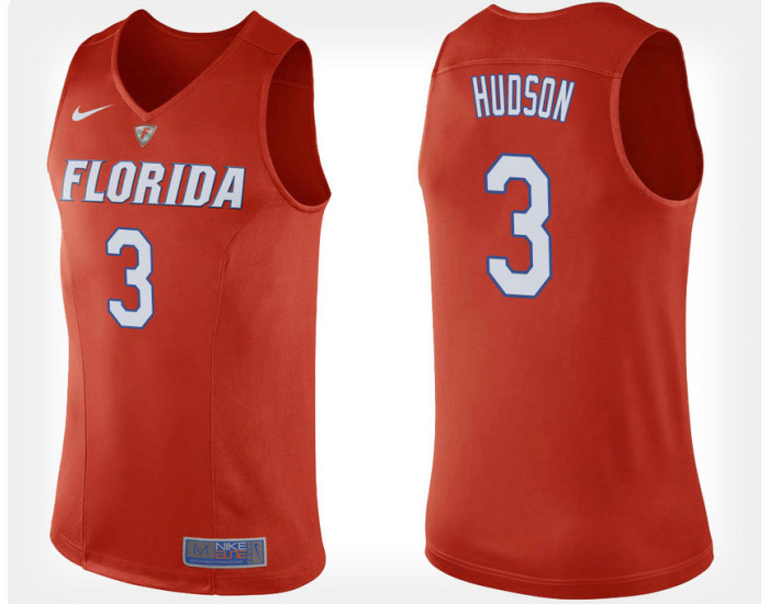 Youth Florida Gators #3 Jalen Hudson Orange Alternate Authentic College Basketball Jersey