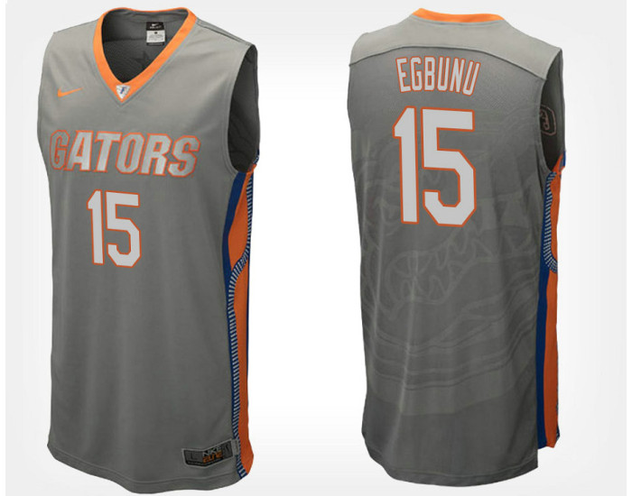 Florida Gators #15 John Egbunu Gray Road Authentic College Basketball Jersey