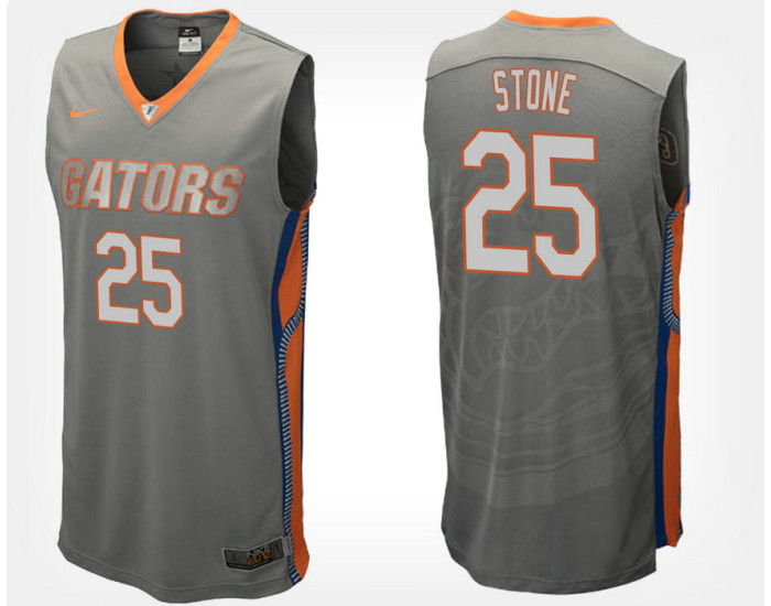 Florida Gators #25 Keith Stone Gray Road Authentic College Basketball Jersey