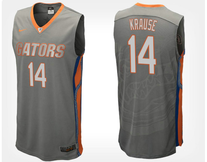Youth Florida Gators #14 Mak Krause Gray Road Authentic College Basketball Jersey
