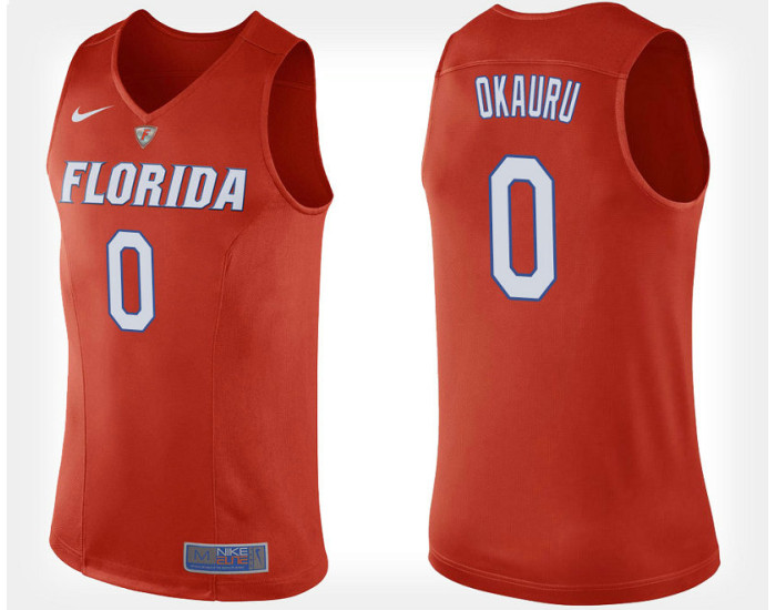 Florida Gators #0 Mike Okauru Orange Alternate Authentic College Basketball Jersey