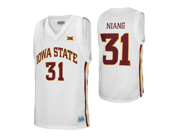 Iowa State Cyclones #31 Georges Niang White Replica College Basketball Jersey