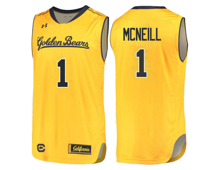 California Golden Bears #1 Darius McNeill Authentic College Basketball Jersey Gold