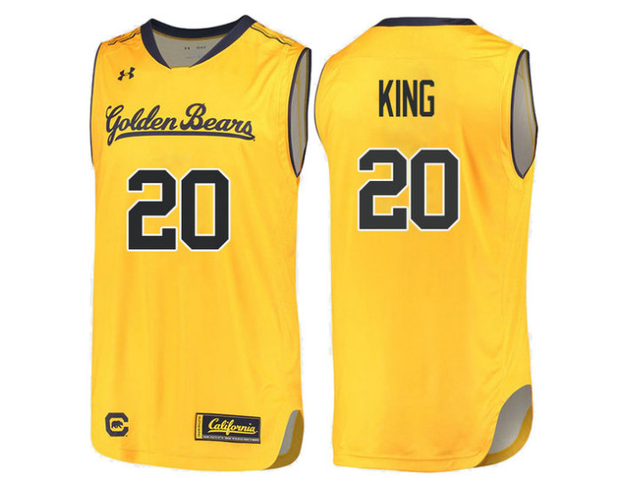 California Golden Bears #20 Derek King Authentic College Basketball Jersey Gold