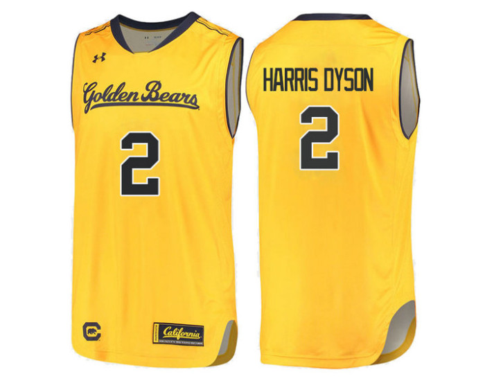 California Golden Bears #2 Juhwan Harris-Dyson Authentic College Basketball Jersey Gold