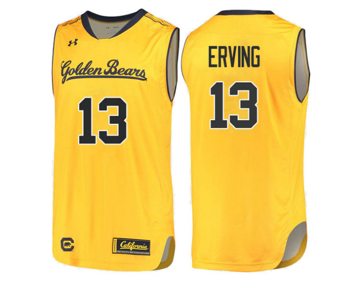 California Golden Bears #13 Jules Erving Replica College Basketball Jersey Gold