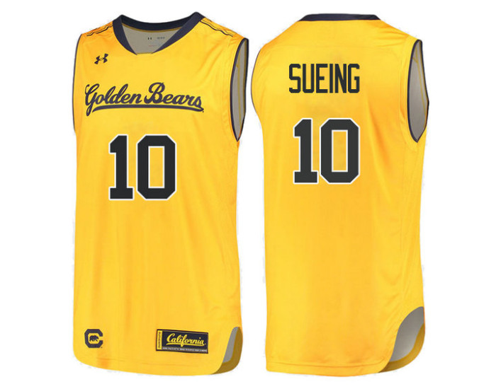 California Golden Bears #10 Justice Sueing Replica College Basketball Jersey Gold