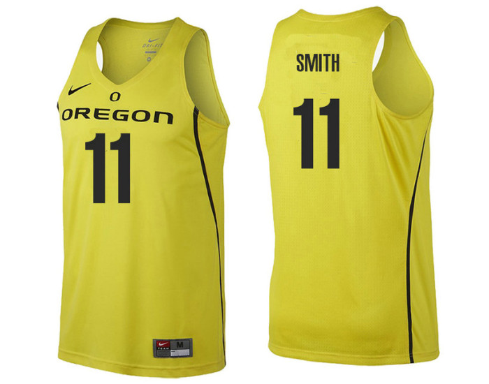 Oregon Ducks #11 Keith Smith Replica College Basketball Jersey gold