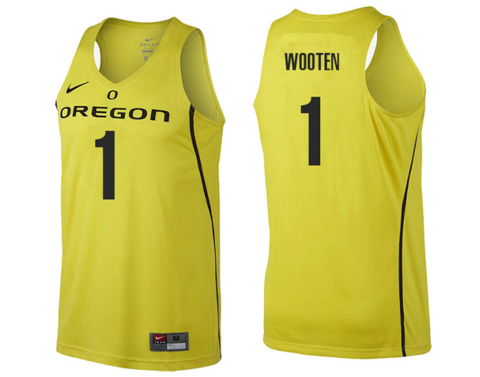 Oregon Ducks #1 Kenny Wooten Replica College Basketball Jersey gold
