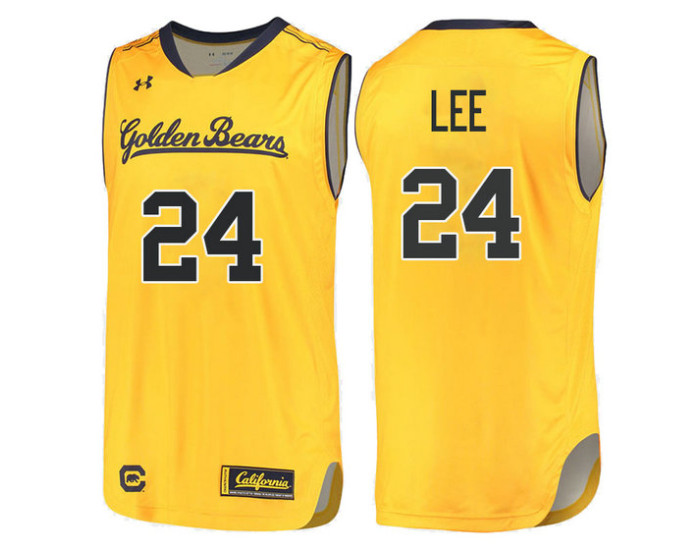 California Golden Bears #24 Marcus Lee Authentic College Basketball Jersey Gold