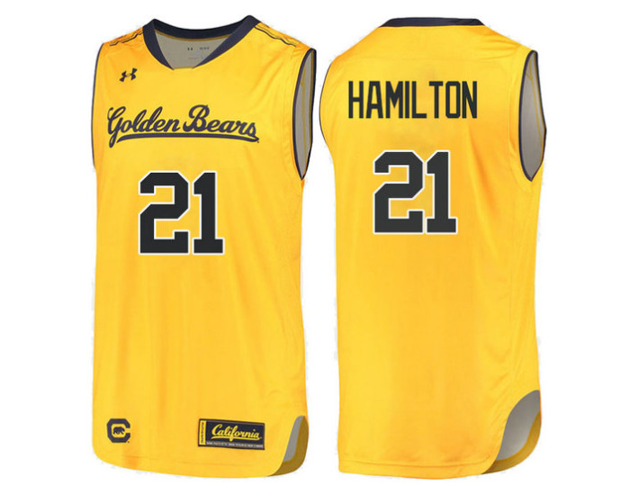 California Golden Bears #21 Nick Hamilton Authentic College Basketball Jersey Gold