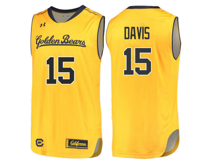 California Golden Bears #15 Roman Davis Authentic College Basketball Jersey Gold