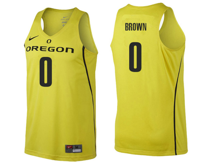 Oregon Ducks #0 Troy Brown Replica College Basketball Jersey gold