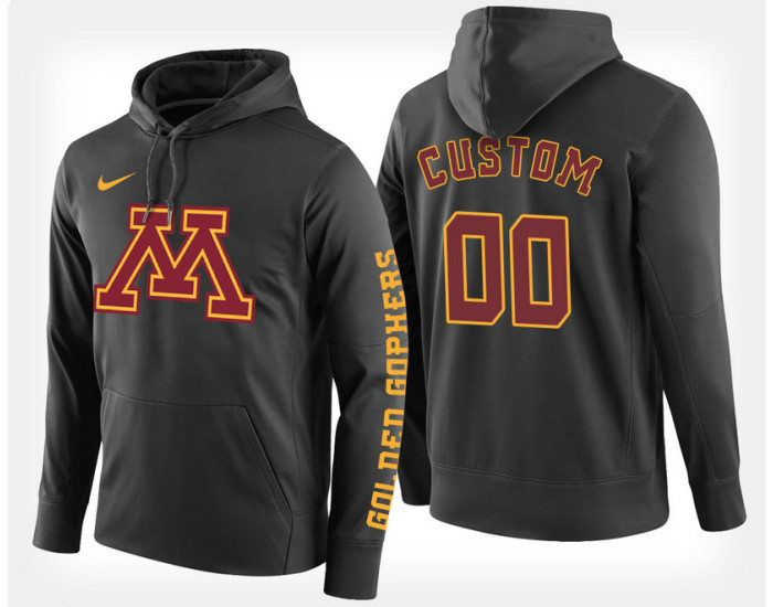 Minnesota Golden Gophers #00 Custom Black Hoodie College Basketball