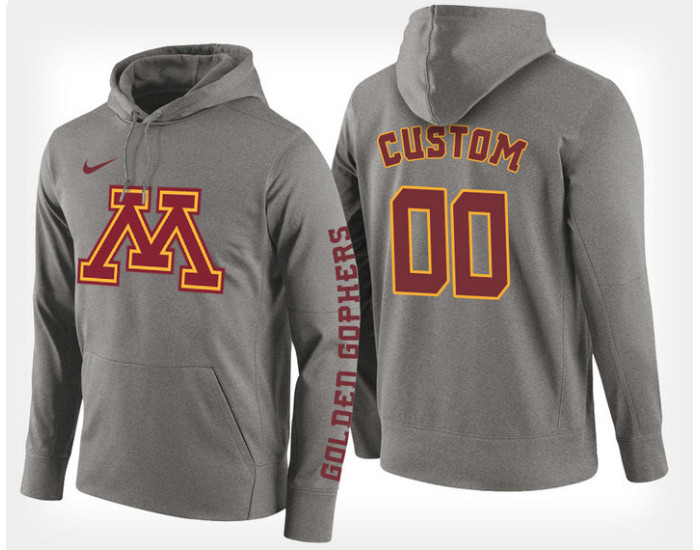 Minnesota Golden Gophers #00 Custom Gray Hoodie College Basketball