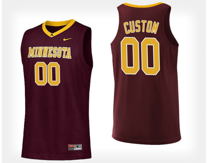 Minnesota Golden Gophers #00 Custom Maroon Home Jersey College Basketball