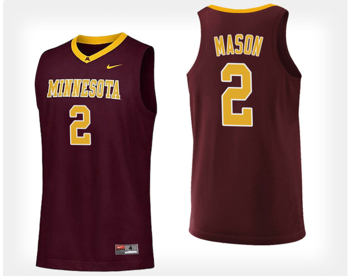 Youth Minnesota Golden Gophers #2 Nate Mason Maroon Home Authentic College Basketball Jersey