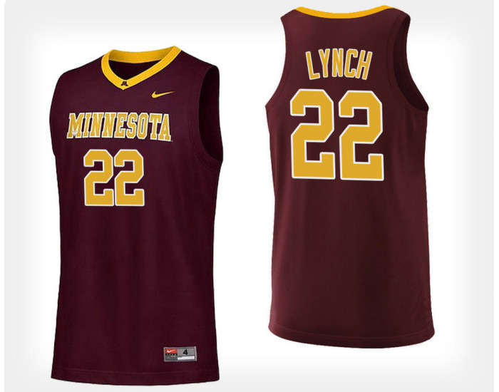 Minnesota Golden Gophers #22 Reggie Lynch Maroon Home Authentic College Basketball Jersey