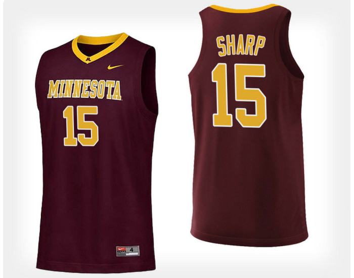 Youth Minnesota Golden Gophers #15 Stephon Sharp Maroon Home Authentic College Basketball Jersey