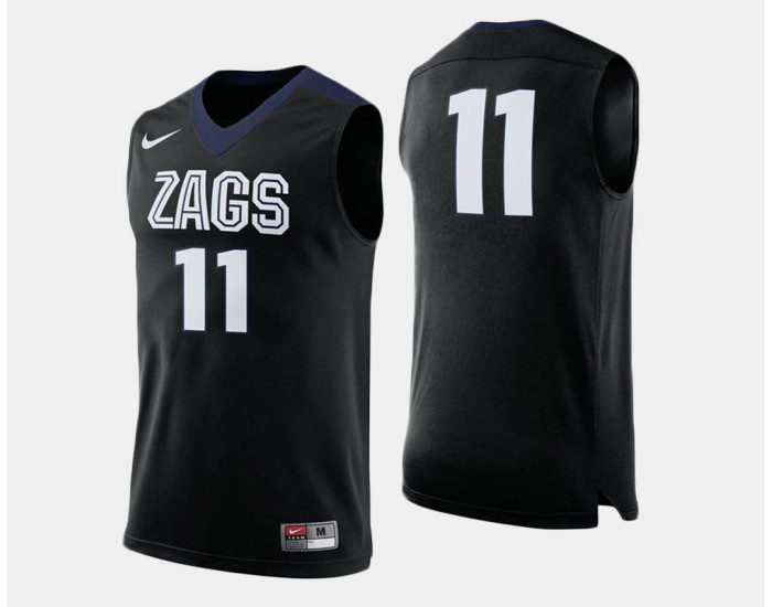Youth Gonzaga Bulldogs #11 David Stockton Black Alternate Replica College Basketball Jersey