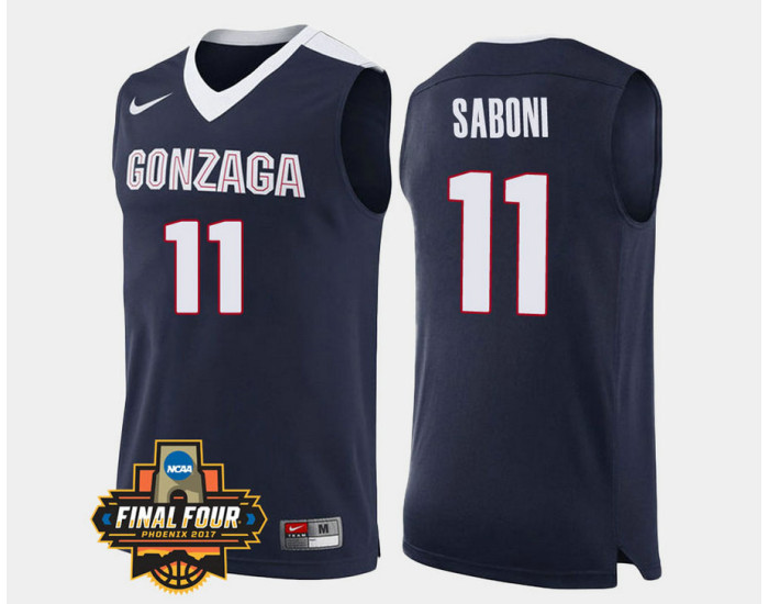 Youth Gonzaga Bulldogs #11 Domantas Saboni Navy Road Replica College Basketball Jersey