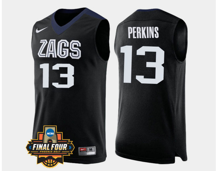 Youth Gonzaga Bulldogs #13 Josh Perkins Black Alternate Authentic College Basketball Jersey
